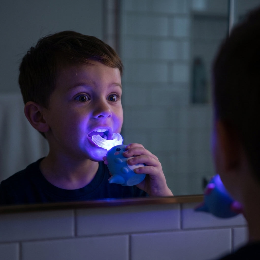 LED bleue antibactérienne — fun pour eux, hygiène pour vous.