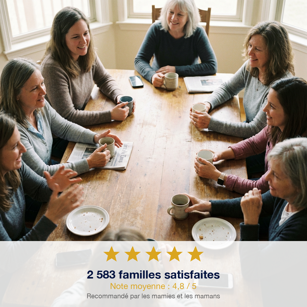 Plus de 2583 familles satisfaites - Note 4.8 étoiles